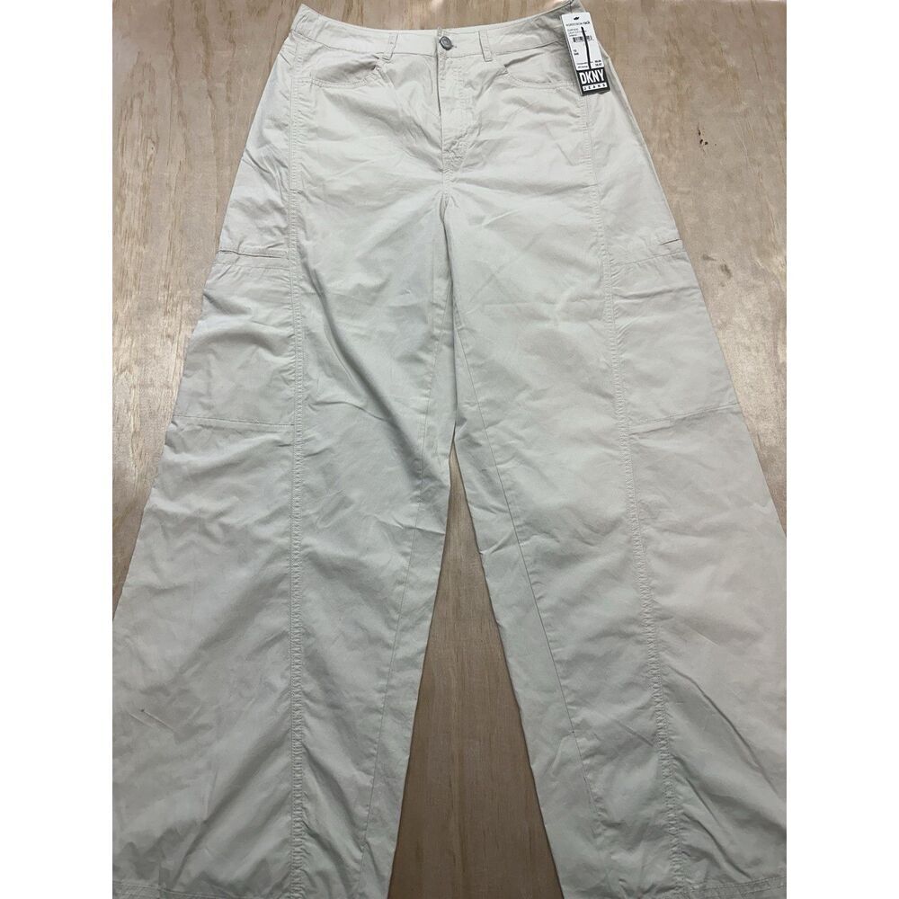DKNY Jeans Light City Khaki Wide Leg Summer 24 Sz‎ 10 Beige Cargo